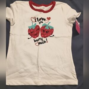 Glitter Berry Shirt  Girls Size 6-6X NWT I Love You Berry Much Valentines Day